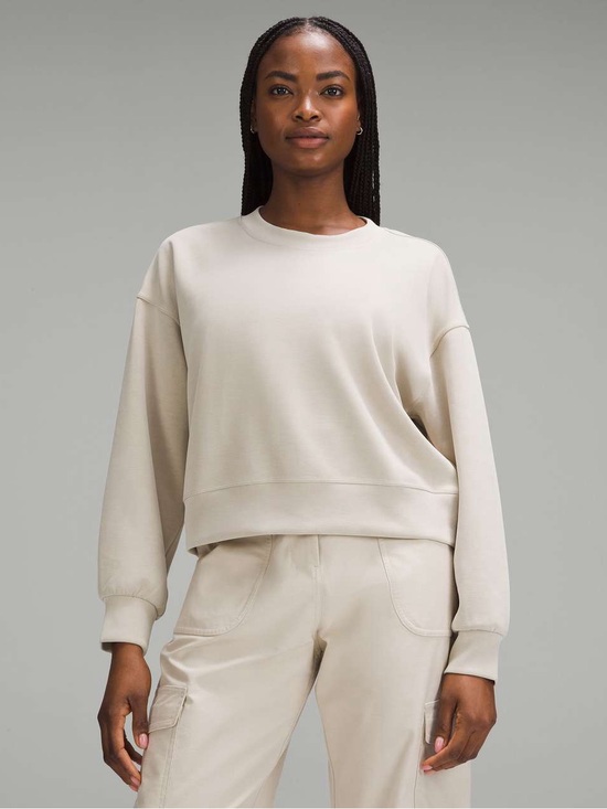 lululemon athletica Tops - Lululemon Softstreme Perfectly Oversized Cropped Crew Mojave Tan size 6